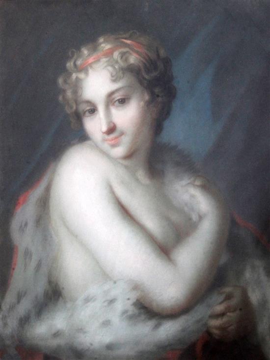 After Rosalba Carriera Portrait of Winter 23 x 19in.
